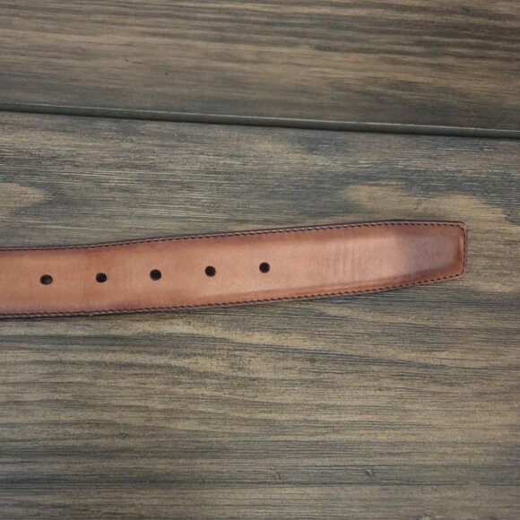 Magnanni Leather Belt 1121 Cognac Brown Size 36 Made Spain Buckle Dress - Picture 9 of 16